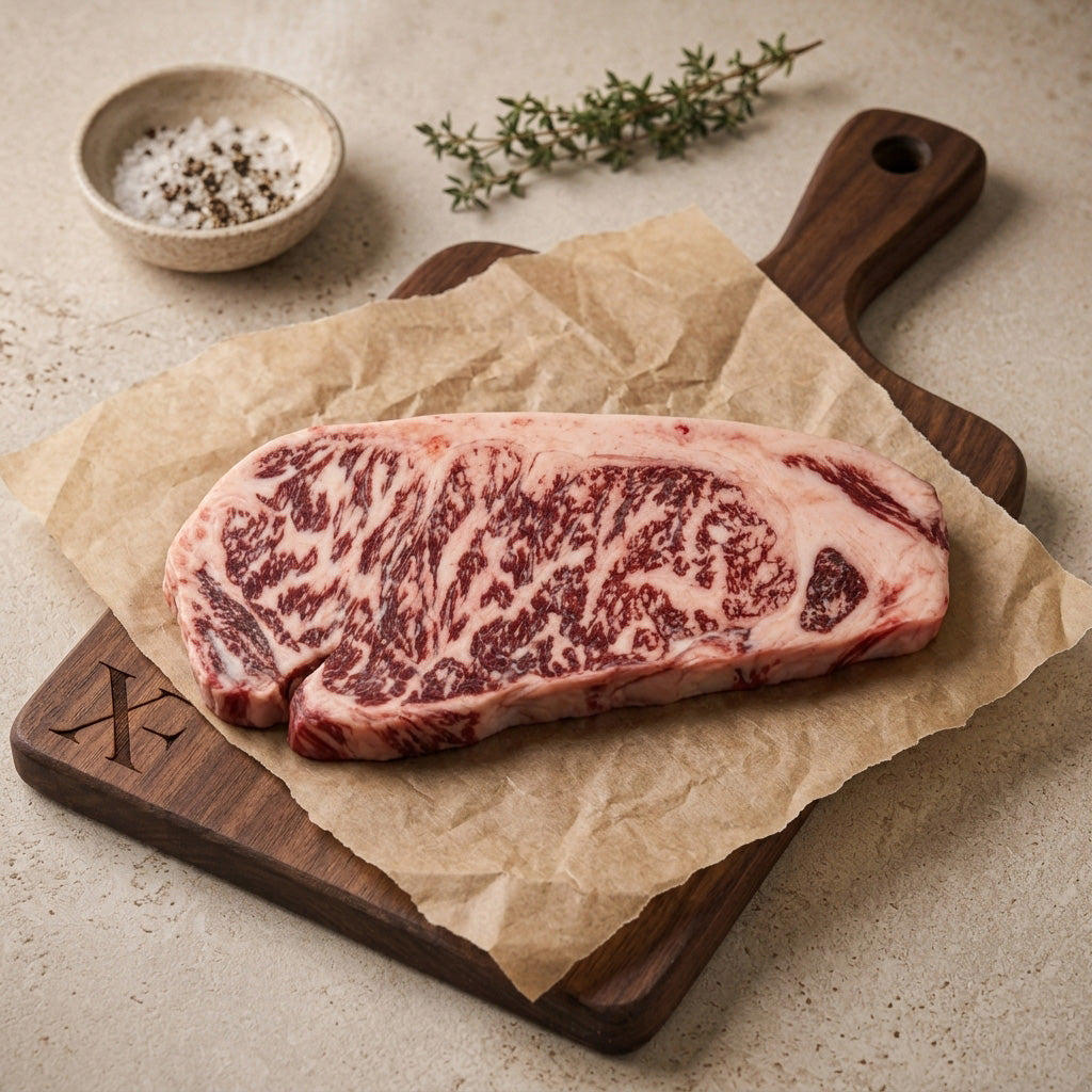Wagyu A3 Striploin Wine Marc-Fed